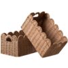 UBBCARE 2 Pack Wicker Basket, 13.4L×8.3H×7.1W inch Woven Paper Rope Storage Baskets for shelves, Foldable Rectangular Storage Baskets with Handle, Storage Basket for Organizing, Camarel