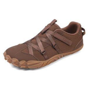 UBFEN Womens Barefoot Shoes Sneakers with Lightweight Minimalist Zero Drop for Walking Hiking Running Comfortable Casual Fashion Tennis Shoes Brown 8.5