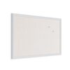 U Brands Farmhouse Linen Bulletin Board, 30" x 20", White Wood Frame, Wall Mounted Pin Board for Home Office, Classroom & Kitchen, Includes Push Pins