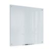 U Brands Glass Dry Erase Board, 36" x 36", 3'x3', White Frosted Surface with Silver Grommets, Frameless, Includes Marker