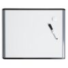 U Brands Magnetic Dry Erase Board White Board, 16" x 20", Black and Grey Frame, Includes Marker and Magnet