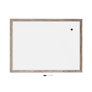 U Brands Magnetic Whiteboard, 36" x 48", Wall Mounted Dry Erase Board with Rustic Wood Frame, White Board for Home, Office, Classroom