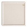 U Brands Rustic Linen Bulletin Board, 14" x 14", White Wood Style Frame, Industrial Grade Pinning Surface, Includes Push Pins