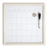 U Brands Rustic Monthly Dry Erase Board with White Wooden Frame, Office Supplies, 14” x 14”
