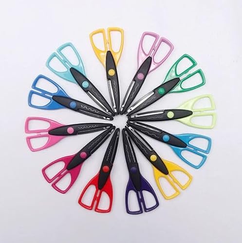 UCEC 6.5 Inch Decorative Edge Scissors (12 Pack), Paper Edging Scissors Bulk for Kids Arts and Crafts, Zig Zag Pattern Craft Scissors Set for Classroom Teachers, DIY Scrapbooking & Card Making