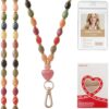 UGELOKI Beaded Lanyard for Teachers Nurses with Waterproof ID Badge Holder
