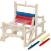 UGPLM Children Weaving Loom Kids Loom Kit Wooden Toy Tabletop Weaving Frame with Vertical Posts and Crossbars for Beginner Weaving Suitable for Classroom Craft Parent Child Activities Home Play
