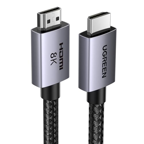 UGREEN 8K HDMI 2.1 Cable 48Gbps 26FT, Ultra High Speed HDMI Cord Aluminum, 4K@240Hz 120Hz 10K 8K@60Hz, HDCP 2.2&2.3, eARC HDR 10 Dolby Compatible with PS5/Blu-ray/Roku TV/Switch 2/Mac mini