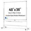 UIFER Rolling Whiteboard with Stand, Double-Sided Magnetic, 48 x 36 Inch
