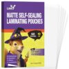 Uinkit 100Pack 4x6 Matte Self Seal Laminating Pouches, 10Mil Thick Double-Sided, Bulk Anti-Glare Waterproof Sleeves for Photographers, Classroom Flashcards, No Machine Needed