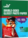 Uinkit 8.5x11 Thick Glossy Photo Paper Double Sided Cardstock 300gsm 80lb 15.7Mil – Inkjet Brochure Paper for Greeting Cards, Calendars, Menus | Dye Inkjet Printer