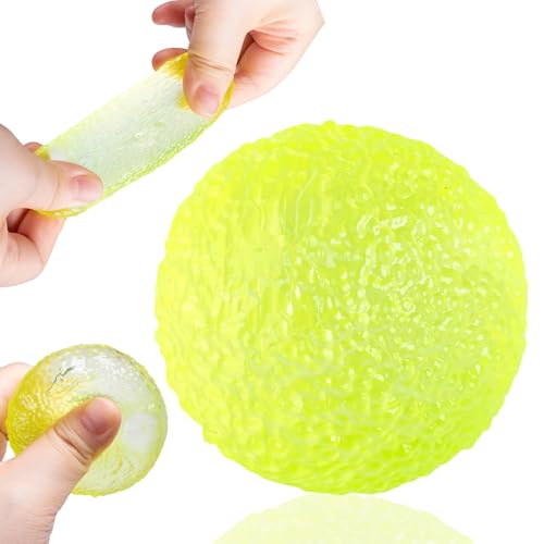 UIOIOO Stress Balls for Adults, Textured Squishy Grass Ball Sensory Fidget Toy, Soft Memory Gel Squeeze Ball for Anxiety Relief Hand Exercises, Valentines Day Party Favors(1.8")