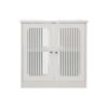 uiqopnu Bathroom Vanity Cabinet Floor Standing Louvered Double Door White 23.6 Inch
