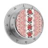 Ukrainian Embroidery Rose Mechanical Kitchen Timer 60 Minute Wind Up Timers