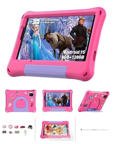 Ulefone Tab A9 Pro Kids Learning Tablet, 8.68" TÜV SÜD Eye Comfort Display, Android 15, 8GB RAM 128GB (2TB Expandable), Built-in Learning Apps, Parental Controls, Long Battery, Dual SIM, Teens (Pink)