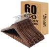 Ulimart Wood Hangers - 60 Pack Solid Shirt Hangers, Heavy Duty & Slim Wooden Hangers, for Suit, Coat, Jacket, Pants (Walnut)