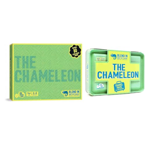 Ultimate Chameleon Bundle | The Chameleon Board Game + Travel Version | Award-Winning Bluffing & Spot-The-Imposter Game | 20 New Topics & 80 Extra Secret Words | Family, Adults & Friends | Ages 12+