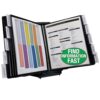 Ultimate Office AdjustaView 10-Pocket Desk Reference Organizer with Easy-Load Pockets and Compact Weighted Base for Stability, Black Pockets