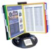 Ultimate Office AdjustaView 10-Pocket Desk Reference Organizer with Supplies Storage Base and EZ-LOAD Pockets to Hold 20 Sheets of Paper, Includes Fast Find Indexing Tabs (Colored Pockets)