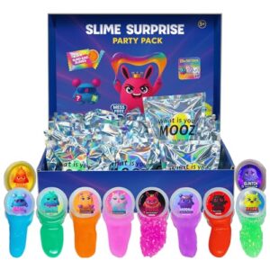 Ultimate Slime Kit–10 Pack Cloud Dough, Crunchy, Butter & Jelly Mini Slimes, Non-Sticky & Scented, Kawaii Mix-Ins & Blind-Bag Charm, Sensory Party Favors & ASMR Gifts for Girls & Boys Ages 5–12, MOOZ