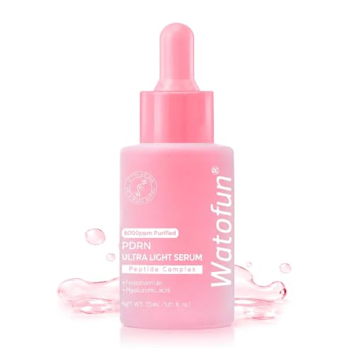 Ultra-Light PDRN Pink Peptide Serum with Salmon DNA | 8 Types of HA + 5 Peptide Complex Fast-Absorbing for Deep Hydration, Firming, Bounce, Radiance & Uneven Tone | Korean Skincare, 1.01 fl. oz (30ml)