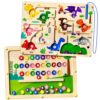 UMEREACT 2 in 1 Magnetic Color and Number Maze Double-Sided ABC Alphabet Puzzles Board Magnet Dinosaur Counting Maze Preschool Learning Montessori Education 3 4 5 Years Toys (Multicolored, One Size)