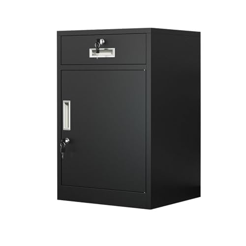 UMJIGF Rolling File Cabinet Utility Cart,Mobile File Cabinet with Adjustable Shelves and Lockable Drawers - 4 Drawer Office Storage for Home Office - Metal Storage Cupboard,Black-1 Drawer