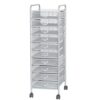 UMJIGF Rolling File Cabinet Utility Cart,Rolling File Cabinet Utility Cart with 10 Drawers High Capacity Storage Organizer for Art Craft Metal Mesh Tool Box on Wheels for Home O,Silver-29x38x91cm