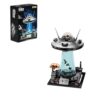 UNCLE BRICK Space UFO Dynamic Version Building Set with LED Lights, 360° Rotating Flying Saucer Model, Alien Abduction Scene,Display Building Kit for Teens and Adults, STEM Collectible Desk Decor