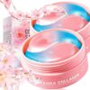 Under Eye Patches - 120 PCS Aloe Vera Hydrogel Eye Mask for Dark Circles & Wrinkles, with Collagen, Hyaluronic Acid & Castor Oil - Hydrating & Smoothing Treatment Gift Set for Men & Women (Sakura)
