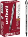 Uni-Ball Vision Elite Rollerball Pens Bold Point,0.8mm,Black,(Pack of 144)