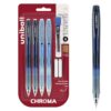 uniball Chroma Mechanical Pencil Starter Kit, 0.7mm, HB #2, Assorted Barrels, 4 Pack