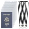 Uniclife 6 Pack Passport Holder, Clear PVC ID Badge Holder with Lanyard