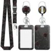 Uniclife Fashionable Sliding Badge Holder, Gothic Rose Plastic Card Holder