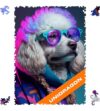 UNIDRAGON Sir Poodle Animal Wooden Jigsaw Puzzle for Adults - 500 Unique Shaped Pieces - Pop Art Dog - 16.9 x11.4 in (43 x 29 cm)