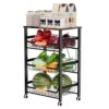 Uninol Fruit Vegetable Basket for Kitchen,4 Tier Pantry Organizers and Storage,Snack Organizer for Countertop,Pantry Cart,Metal Wire Storage Shelf Organizer Baskets for Kitchen, Pantry, Bathroom