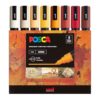 uni POSCA PC-5M Water-Based Paint Markers, Reversible Medium Tip (1.8-2.5mm), Warm Tone Ink Colors, 8 Pack