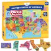 United States Puzzle for Kids Ages 4-8 – 87 Large USA State-Shaped Pieces, 27"x20" Map – Learn All 50 US States, Capitals & Landmarks – USA Jigsaw Educational Toy – Gift for Boys & Girls Ages 4+