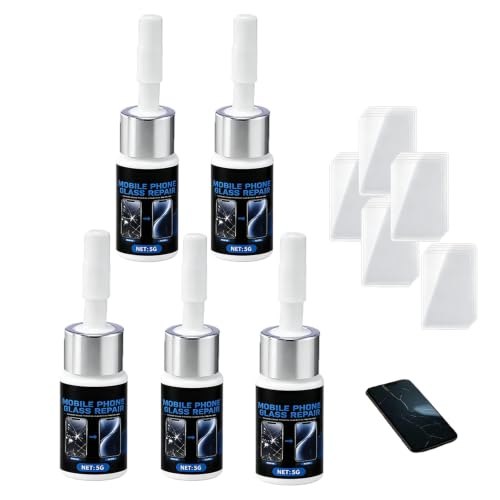 Universal Phone Screen Scratch Repair Liquid, Nano Cracked Screen Repair Liquid, Phone ScreenScratch Remover | Universal Liquids Quick Repair, 5ml for Glass Scratches and Cracks (5pc)