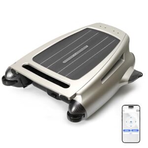 Uoark Solar Powered Robotic Pool Skimmer, Silvery