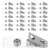Uonlytech 120pcs Metal Badge Clips with Double Hole PVC Straps for Id Cards and Name Tags, Silver Metal and Plastic Material, Well Protected and Versatile Usage, for Schools and Office