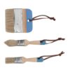 Uonlytech 3pcs Paint Brush Set with Beech Wood Handles and Pig Bristle Bristles, Ergonomic Grip and Shedding Prevention, for Home Refinishing Projects, Furniture, Door, and Groove Painting