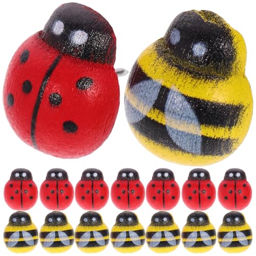 Uonlytech 50pcs Animal Shaped Replaceable Push Pins Thumbtacks with Wood and Iron Material for Home Accessories and Map Supplies, Cartoon Design Compact Thumb Tacks for Those Who Love