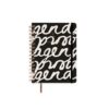 UO Noire Week to View School Diary Starting September 2025 and Ends August 2026 Hard Cover Includes 127 Stickers Elastic Band and Index Tape Black