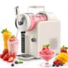 UORDBY Quiet Slushy Machine 1.8l Chilled Drink Maker, 185W Commercial Grade Frozens Drink Maker with LED Display, Self-Cleaning, Rapid Cooling, for Home & Party Beige