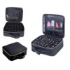 UOZL Nail Polish Organizer Holds 42 bottles(15ml-0.5fl.oz)，Nail Polish Carrying Case with Pad Multifunctional Cosmetic Travel Makeup Bag Black
