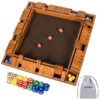 Upgraded 16.54’’ Shut The Box Dice Game with 15 Numbers for 1-4 Players, Large Wooden Board Math Game 16 Dices, Tabletop Games Kids Adults Family Party Birthday