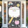 Upgraded Magnetic Boho Flip Calendar Board Set with Holder & Composition Notebook Door Cover 3 x 6 FT