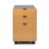 UPLIFT DESK 3-Drawer Mobile File Cabinet - Steel Rolling Filing Cabinet with Lock, Soft-Close Top Drawer, Letter & Legal Size File Storage, Easy Assembly for Home Office (Industrial, Bamboo)
