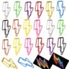 Upquzzfy 50 Pcs Lightning-Shaped Paper Clips - Funny Metal Paperclips Set for Office, School File Organization, Desktop, and Party Decor - Multicolored with Sprayed Finish